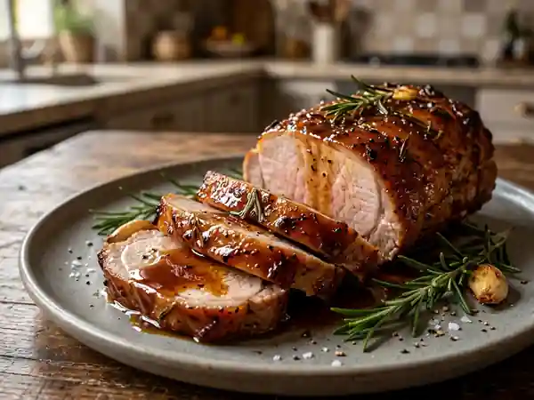 Carré de porc laqué au miel et romarin - Photo de présentation