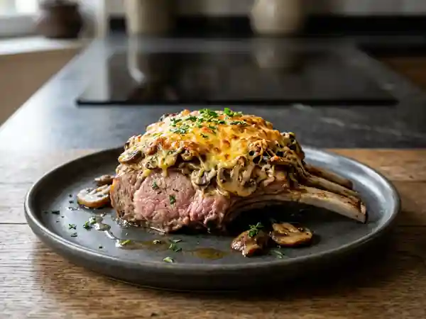 Carré de veau gratiné à la crème forestière - Photo de présentation
