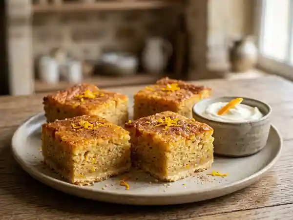 Carré fondant à l'orange et à la cannelle : dessert gourmand et parfumé - Photo de présentation