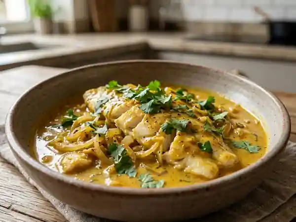 Carrelets fondants au curry et lait de coco - Photo de présentation