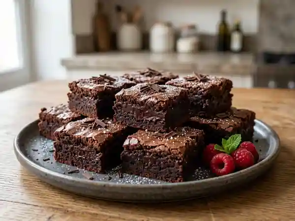 Carrés fondants au chocolat noir - Photo de présentation