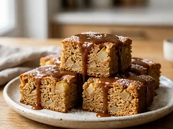 Carrés moelleux poire et caramel onctueux - Photo de présentation
