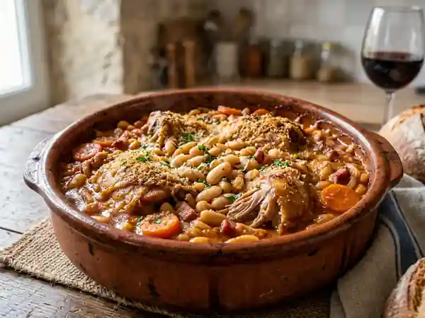 Cassoulet de lapin fondant au lard fumé - Photo de présentation
