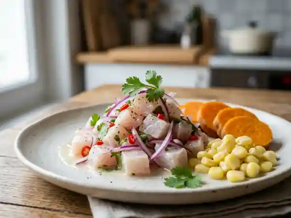 Ceviche de poisson blanc acidulé et fondant - Photo de présentation