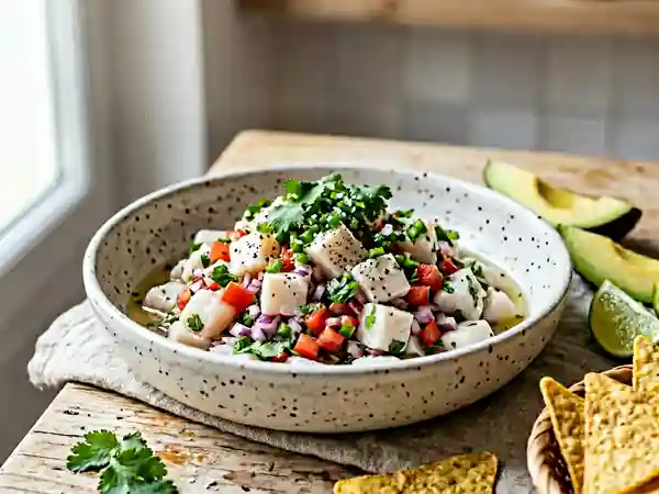 Ceviche de cabillaud fondant et acidulé - Photo de présentation