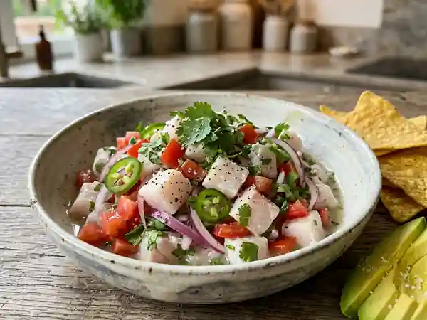 Ceviche de poisson blanc acidulé - Photo de présentation