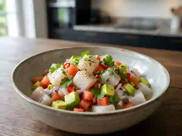 Ceviche Tricolore Acidulé à l'Avocat - Photo de présentation