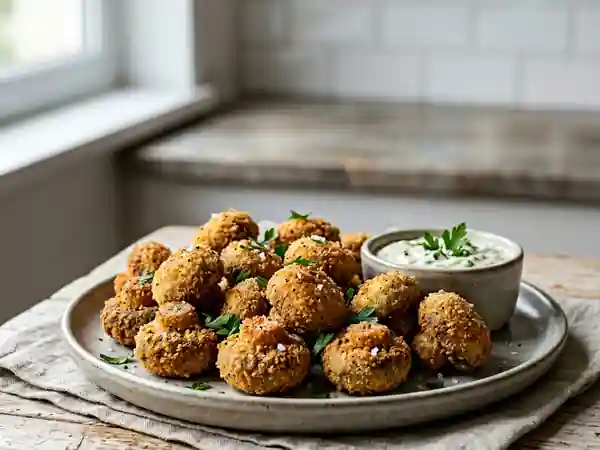 Champignons Croustillants Dorés à la Poêle : Recette Facile et Savoureuse - Photo de présentation