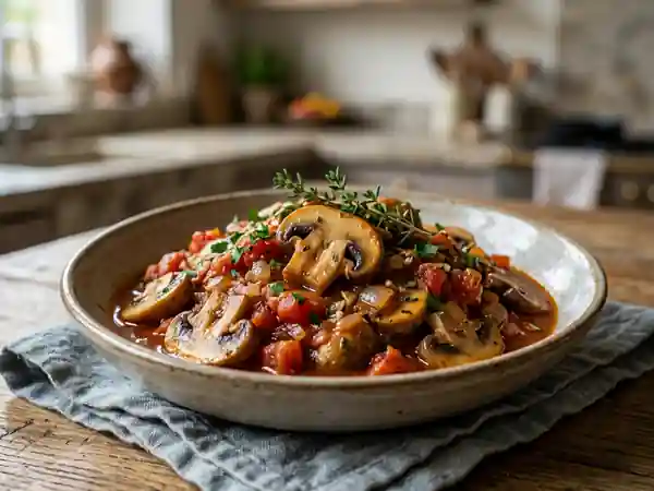 Poêlée de champignons fondants à la méridionale - Photo de présentation