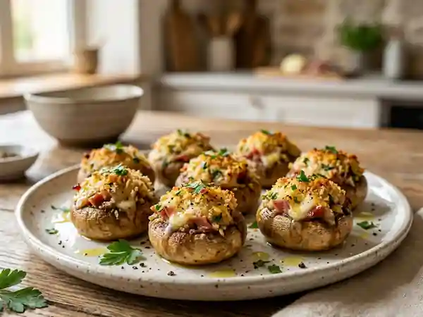 Champignons farcis à la milanaise : recette savoureuse et facile - Photo de présentation