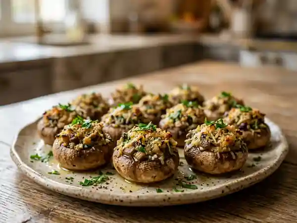 Champignons farcis à l'ail et au persil : recette savoureuse et facile - Photo de présentation