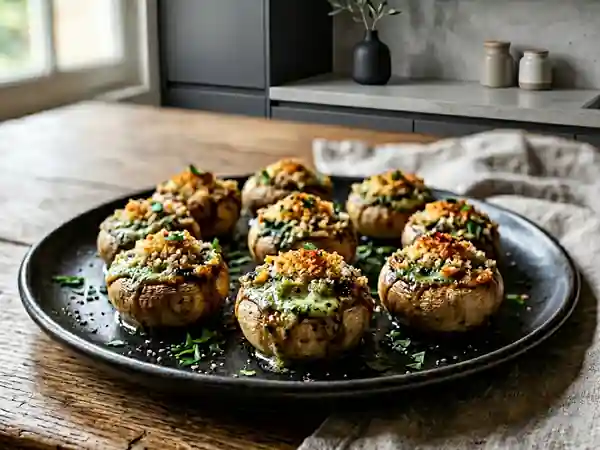 Champignons Farcis au Beurre d'Escargot : Recette Savoureuse et Facile - Photo de présentation