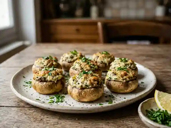 Champignons au Boursin ail et fines herbes - Photo de présentation