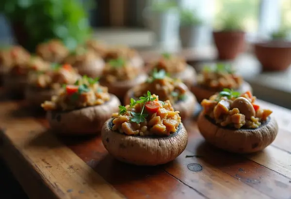 Champignons farcis savoureux et gourmands