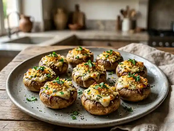Champignons Farcis au Fromage Frais et Ail - Photo de présentation