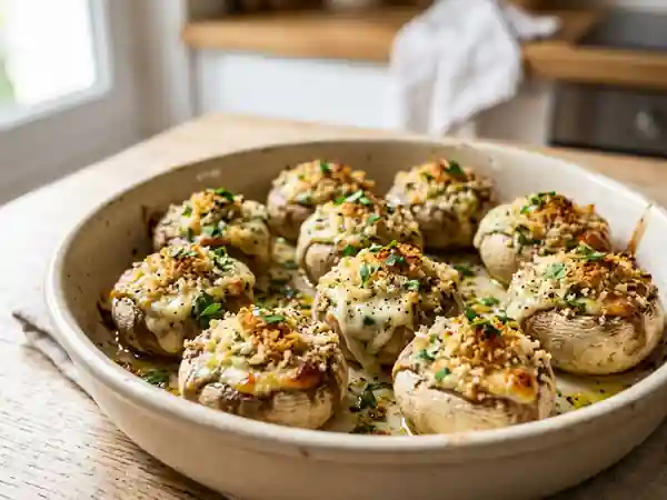 Champignons farcis au Boursin et croûte dorée - Photo de présentation
