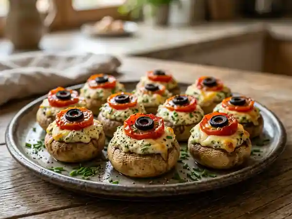 Champignons Rigolos d'Halloween : Apéritif Effrayant et Gourmand - Photo de présentation