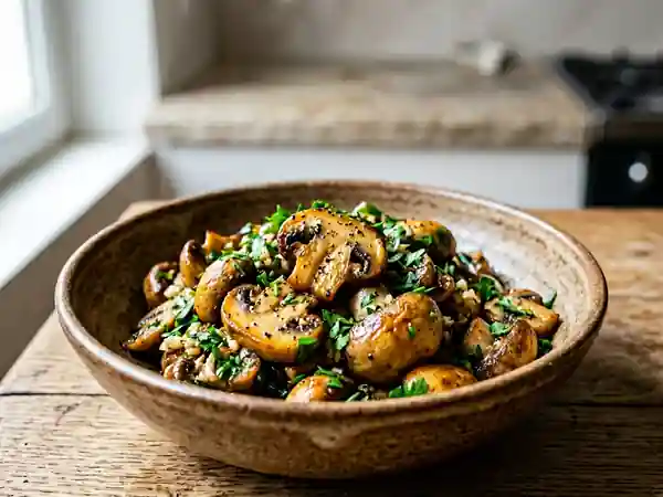 Champignons persillés fondants et dorés - Photo de présentation