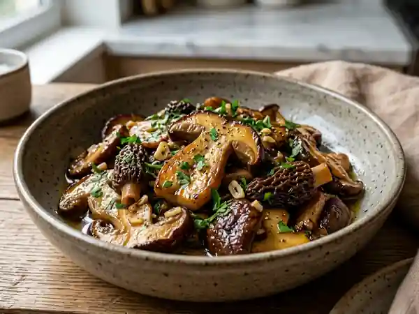 Champignons sautés à l'ail et persillade - Photo de présentation
