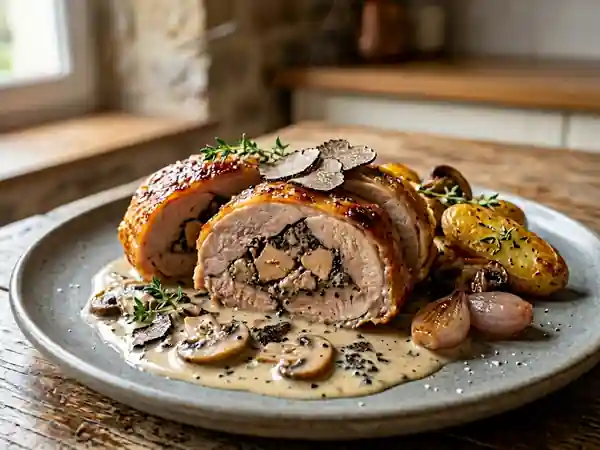 Chapon Fondant au Foie Gras et Éclats de Truffe - Photo de présentation