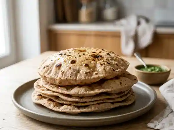 Chappati Indien à la Farine Complète : Pain Plat Traditionnel et Sain - Photo de présentation