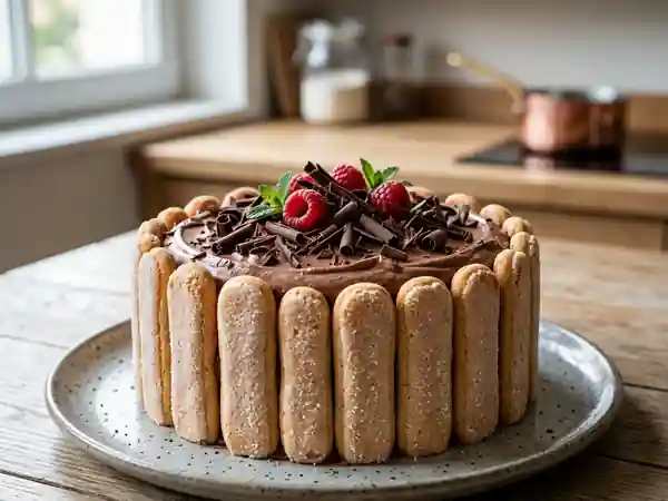 Charlotte fondante au chocolat noir - Photo de présentation