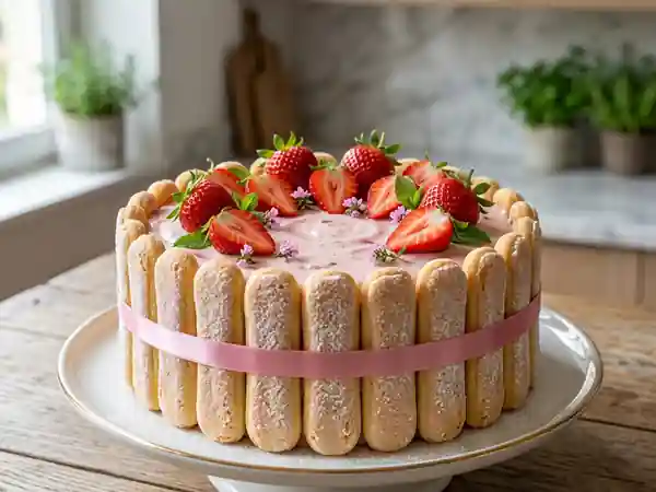 Charlotte aux fraises : dessert frais et gourmand facile à réaliser - Photo de présentation
