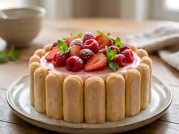 Charlotte fondante aux fruits rouges - Photo de présentation