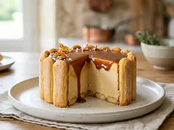 Charlotte glacée au caramel beurre salé - Photo de présentation