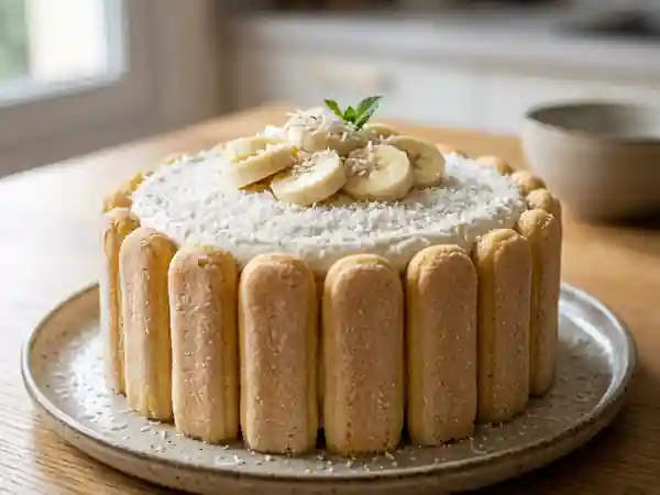 Charlotte onctueuse à la banane et coco - Photo de présentation