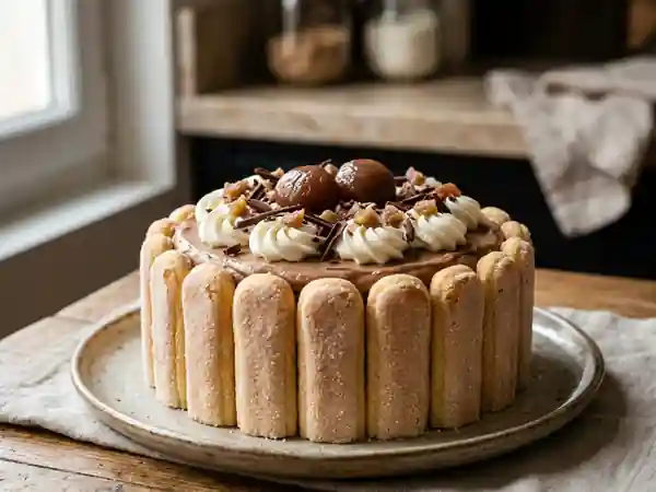 Charlotte fondante à la crème de marron - Photo de présentation