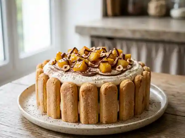 Charlotte gourmande au Nutella et pommes caramélisées - Photo de présentation