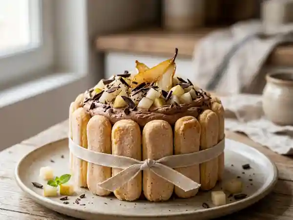 Charlotte fondante Poire et Chocolat noir - Photo de présentation