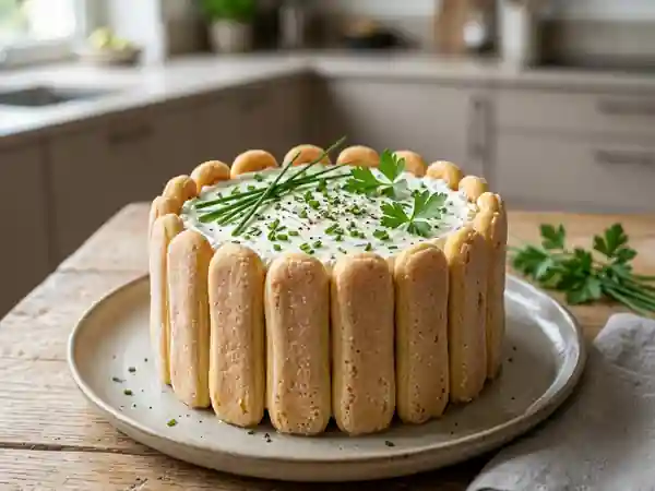 Charlotte fondante au chèvre frais et herbes - Photo de présentation