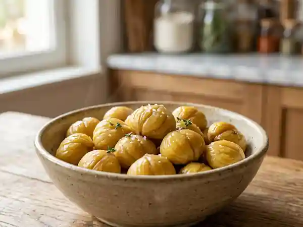 Châtaignes bouillies tendres et fondantes - Photo de présentation