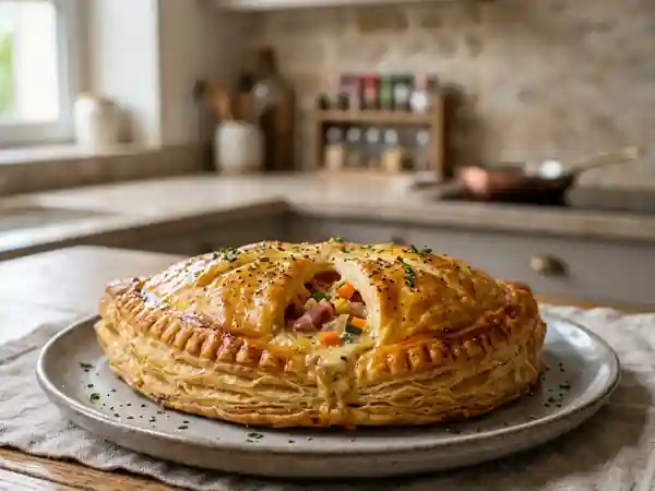 Chausson gourmand aux lardons et légumes frais - Photo de présentation