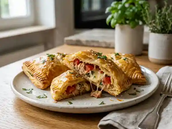 Chaussons au thon, tomate et mozzarella : recette facile et gourmande - Photo de présentation