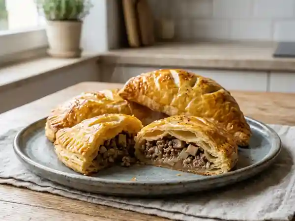 Chaussons dorés au bœuf et champignons fondants - Photo de présentation
