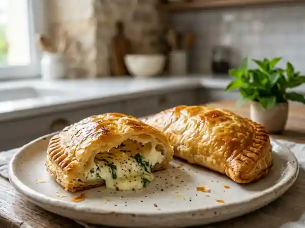 Chaussons fondants au fromage de chèvre frais et menthe parfumée - Photo de présentation