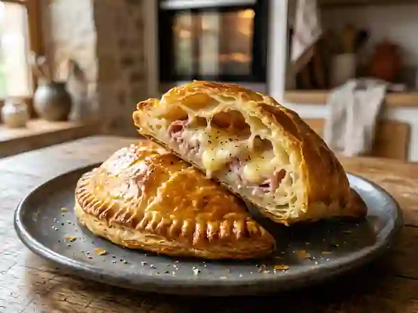 Chaussons jambon-gruyère, pâte fondante au suisse - Photo de présentation