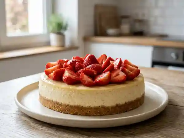 Cheesecake fondant aux fraises fraîches - Photo de présentation