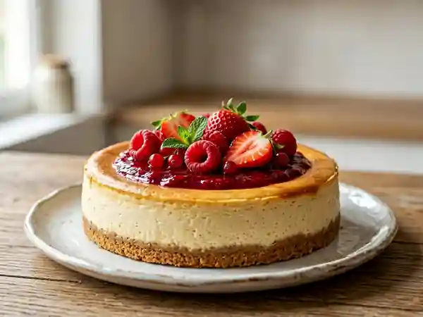Cheesecake Crémeux au Fromage Frais et Biscuit Croquant - Photo de présentation