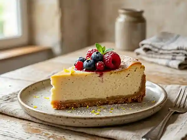Cheesecake fondant au citron et vanille - Photo de présentation