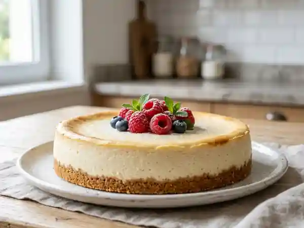 Cheesecake au Saint-Morêt onctueux et vanillé - Photo de présentation