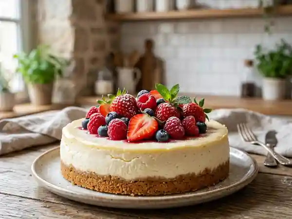 Cheesecake onctueux aux fruits rouges acidulés - Photo de présentation