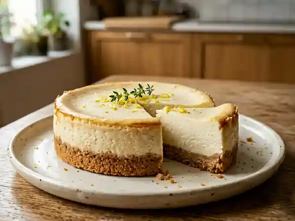 Cheesecake léger au fromage blanc 0% : dessert frais et sain - Photo de présentation
