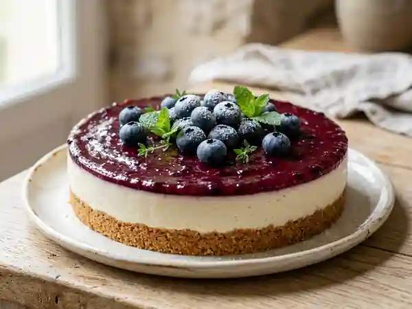 Blåbaer Ostekake : Cheesecake Fondant Myrtille - Photo de présentation