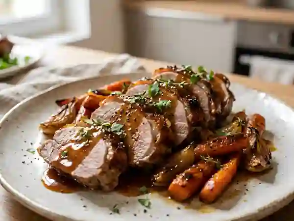 Chevreau rôti au miel et gingembre - Photo de présentation