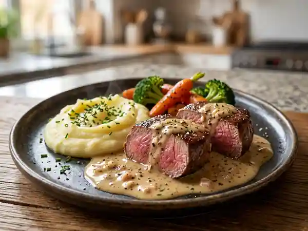 Chevreuil à la crème d'ail : recette savoureuse et raffinée - Photo de présentation