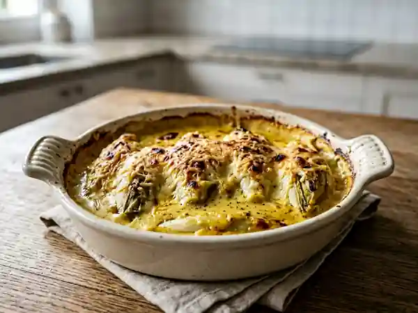 Chicons fondants à la sauce onctueuse au curry - Photo de présentation